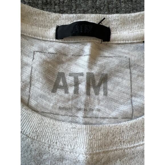 ATM Anthony Thomas Melillo Slub Jersey Schoolboy Tee White Silver L NWOT (Read) - Picture 4 of 9